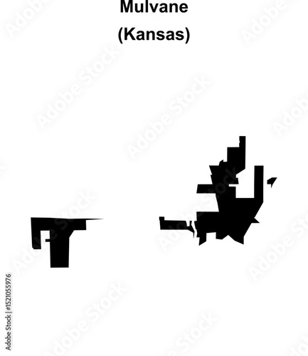 Mulvane (Kansas) blank outline map