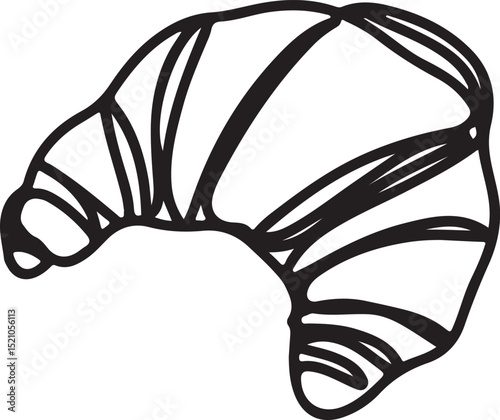 Croissant Food Sweet Linear Drawing Ink