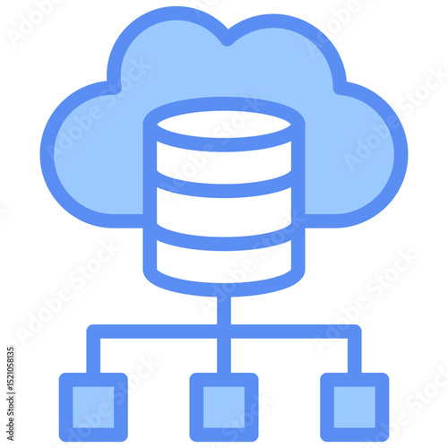 Cloud Storage Blue Icon