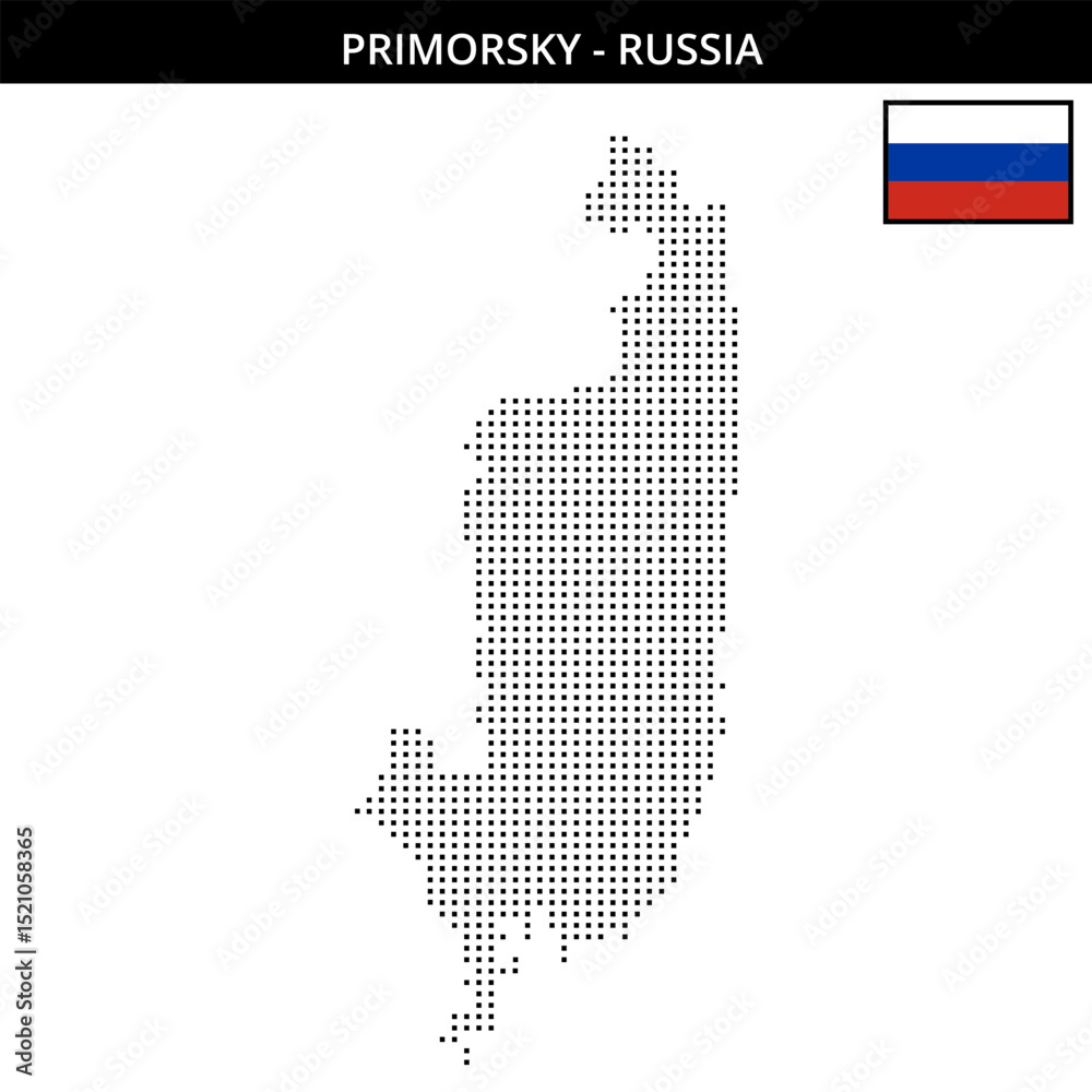 Obraz premium Small square dotted map of Primorsky in Russia