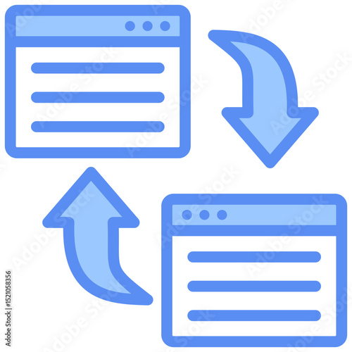 Information Flow Blue Icon