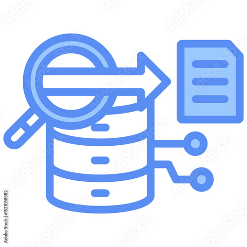 Data Query Blue Icon