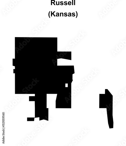 Russell (Kansas) blank outline map