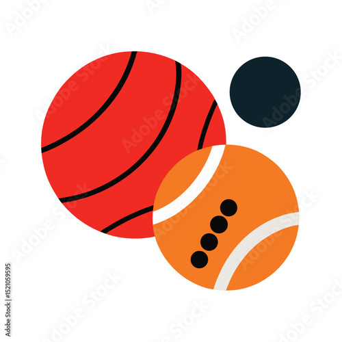 Clean Vector Of Bouncing Sports Balls White Background