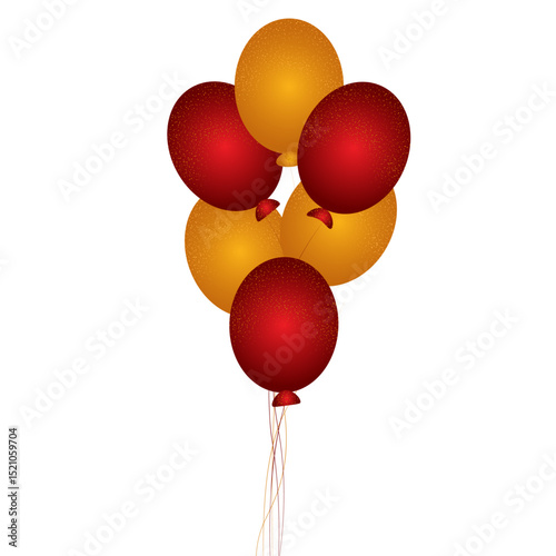 Red and Golden Glitter Balloon 
