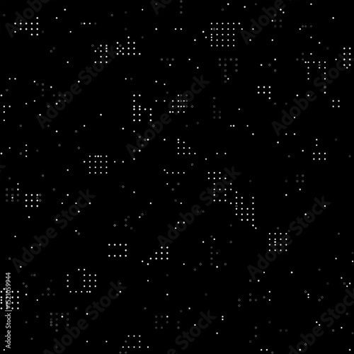 Abstract digital patterns in black and white. Technological binary background. Abstract electronic circuit board. Digital geometric background. Techno dots vector abstraction