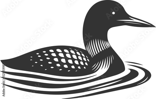 Vector bird loon wildlife animal drawing silhouette