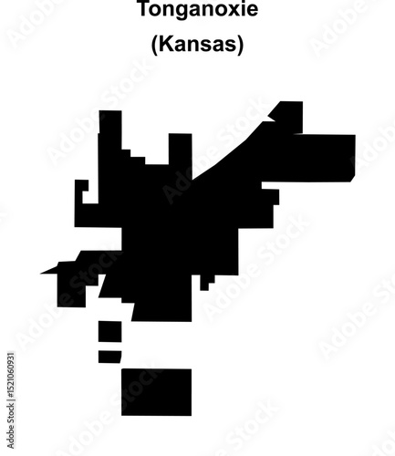 Tonganoxie (Kansas) blank outline map