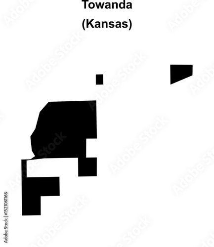 Towanda (Kansas) blank outline map