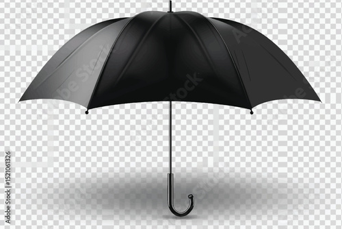Black simple umbrella isolated on white, clipping path included,vector illustrations.