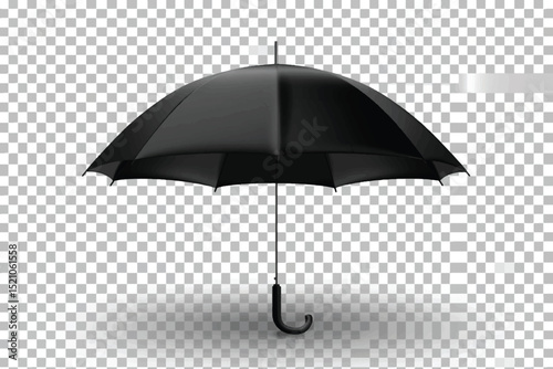 Black simple umbrella isolated on white, clipping path included,vector illustrations.