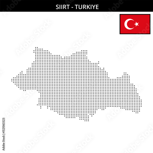 Small square dotted map of siirt in Turkiye