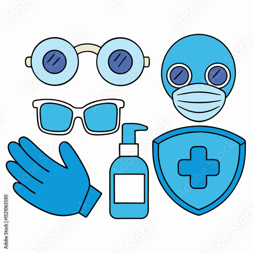 Mask wearing illustration pack vector illustration