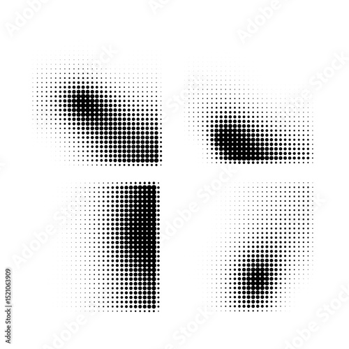 Halftone Dots and Gradient Square Composition Halftone Dot Pattern