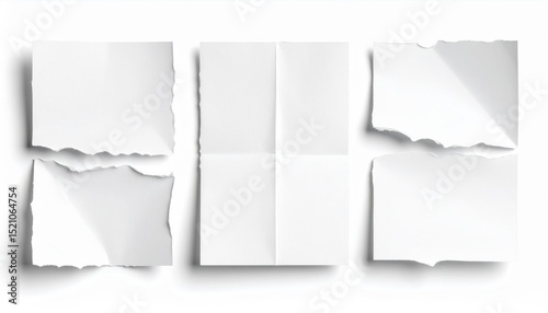 Wallpaper Mural Collection of Torn and Folded White Paper Pieces Torontodigital.ca