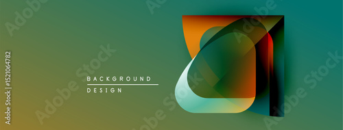 Abstract geometric shapes overlap, creating vibrant color gradients. Modern design element for backgrounds, presentations. Smooth transitions visible.