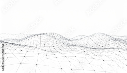 Fototapeta Naklejka Na Ścianę i Meble -  Abstract Wireframe Mountain Landscape