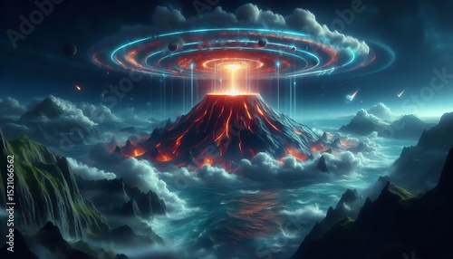 A sentient volcano regulating magma flow to prevent catastrophic