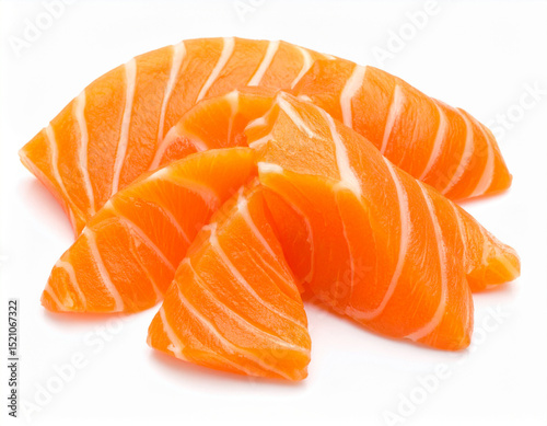 Fresh Salmon Fillet Isolated on White Background, High Quality Close Up Seafood for Culinary Use
