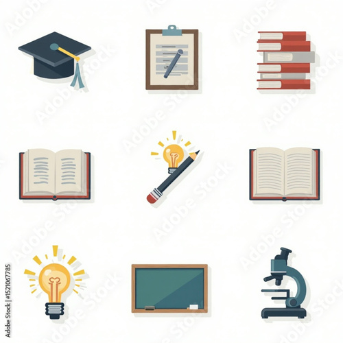 icon set of the education