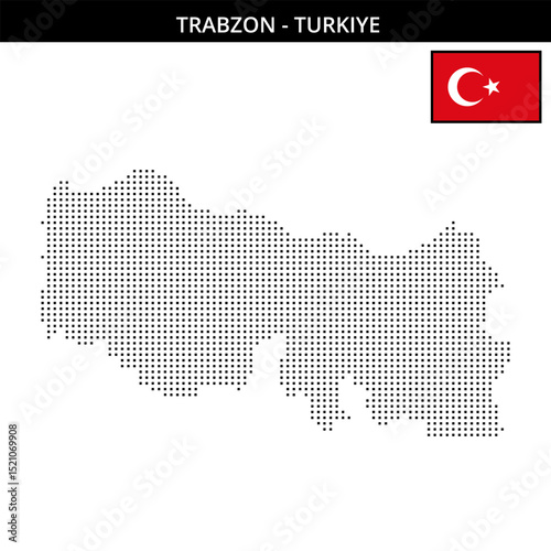 Small square dotted map of trabzon in Turkiye