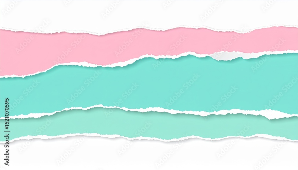 Fototapeta premium Pink And Teal Torn Paper Texture Background