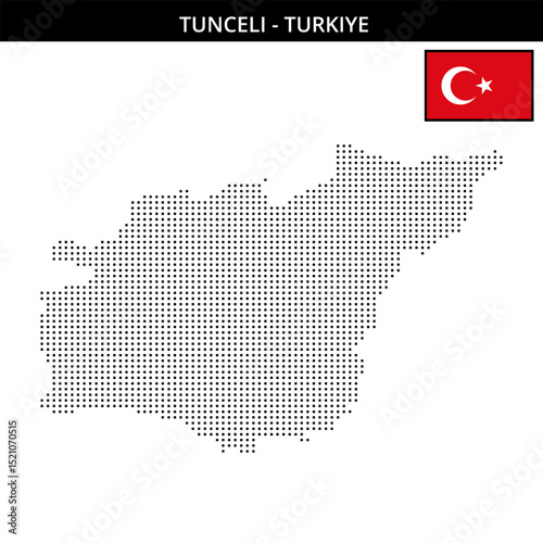 Small square dotted map of tunceli in Turkiye