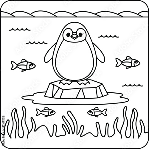 Penguin Standing on Ice Floe