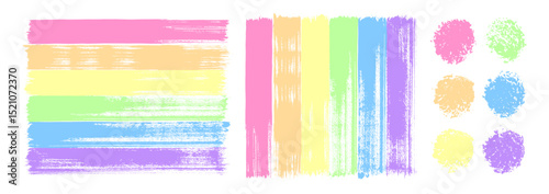 LGBTQ Flag hand-drawn shapes. Pride Month straight and round brush strokes. Trendy y2k radiant iridescent holograph texture. Human rights, diversity and tolerance inclusive concept design elements
