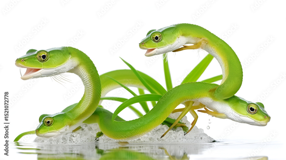 Fototapeta premium Freshwater Hydra. On white background.