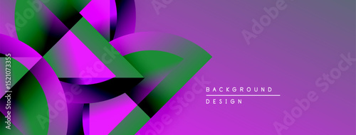 Abstract gradients create flowing shapes. Purple, green hues dominate design. Modern aesthetic, suitable banner or backdrop.