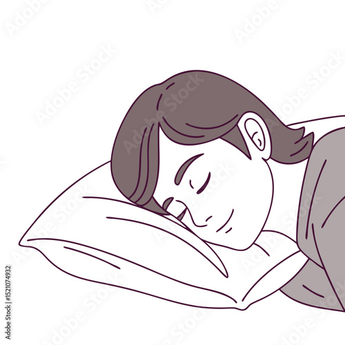 "Sleeping Person – Vector Illustration of Tired Character in Resting Pose"

