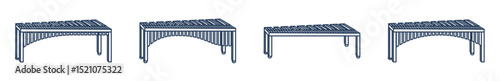 Marimba Musical Instrument Icon, marimba musical instrument silhouette. Vector illustration