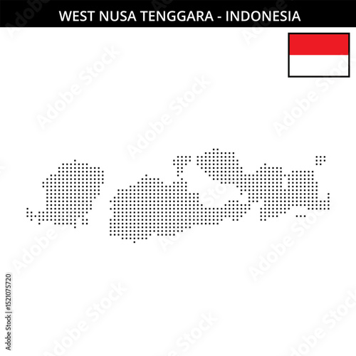 Small square dotted map of west-nusa-tenggara in Indonesia