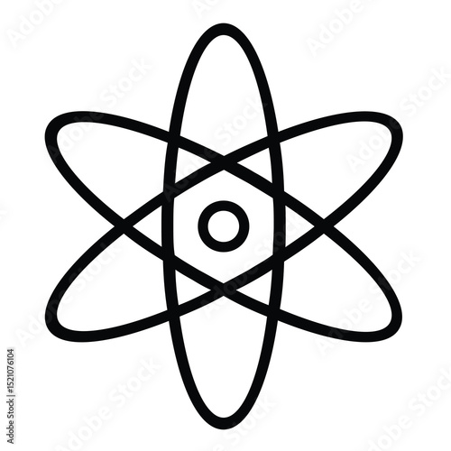 Science of hand drawn vector atoms icon outline.