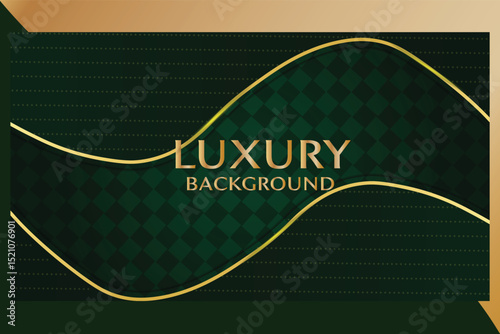 Dark green luxury premium background and gold line.