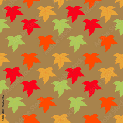 seamless pattern with autumn leaves