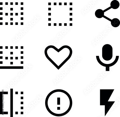 Black And White Icon eps Set