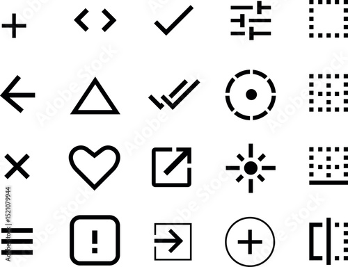 Black and White Icon set Eps