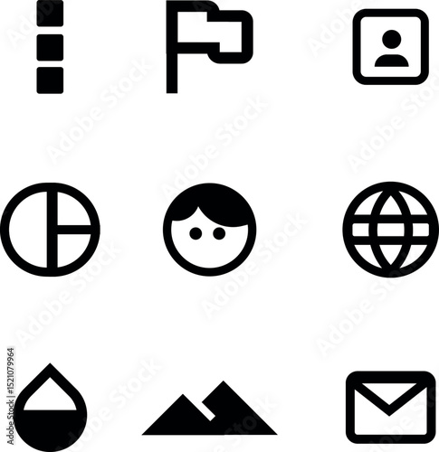 Black and White Icon Set eps