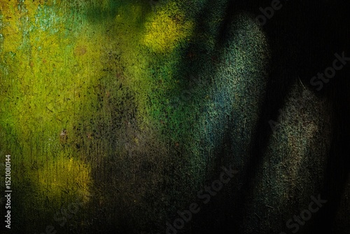Illumination of a dark background with several light sources. Abstract texture wall