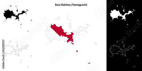 Suo-Oshima (Yamaguchi) outline map set