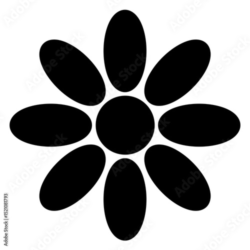 Black and white flower with a white background. The flower is a sunflower