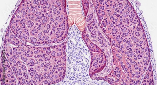 Detailed Lung Tissue Illustrating Pneumonia Infection Pathology