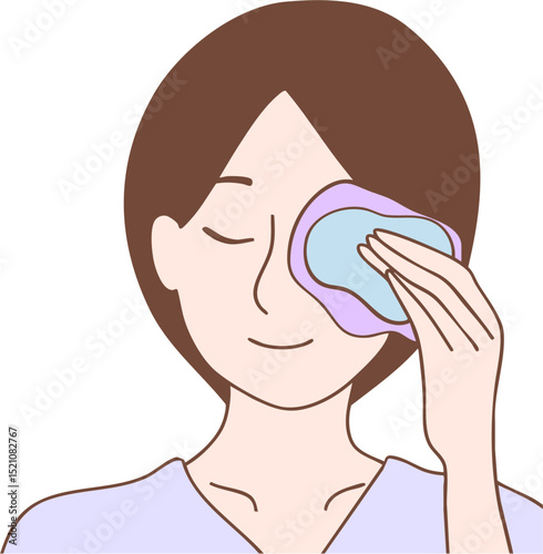 눈찜질하는여자