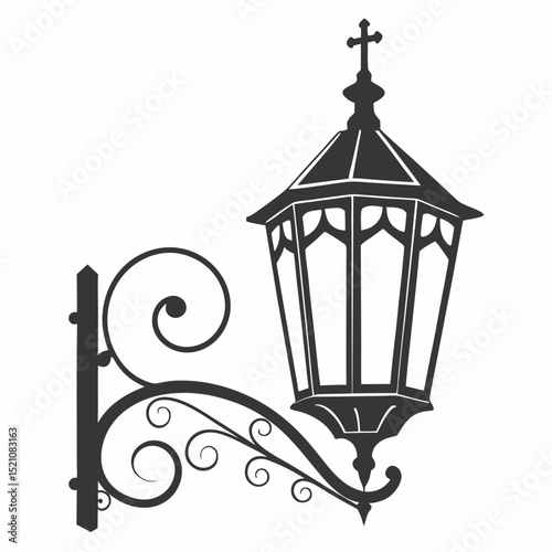 wrought iron street lamp