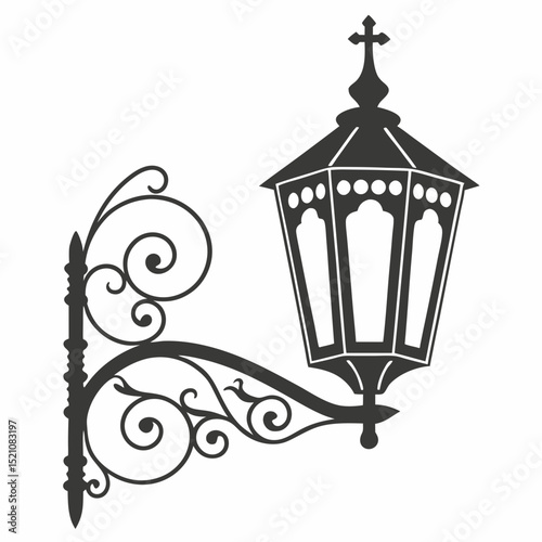 wrought iron street lamp