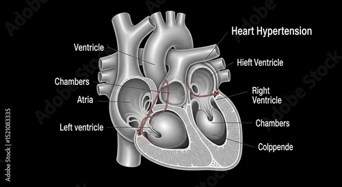 Heart Hypertension Effects Enlarged Chambers Cardiovascular Health