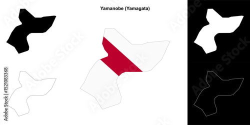 Yamanobe (Yamagata) outline map set