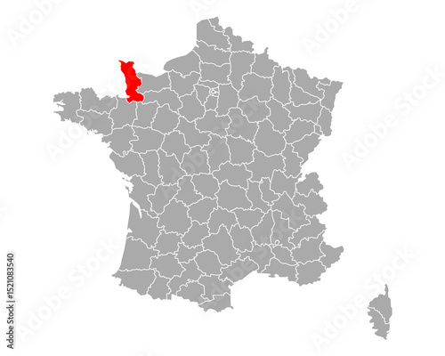 Karte von Manche in Frankreich